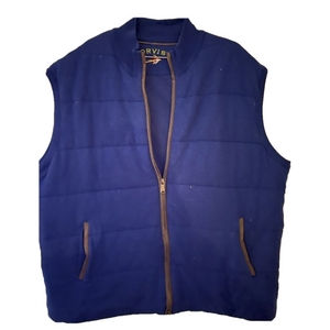 Orvis Puffer‎ Vest Blue Merino Wool Blend Shell Full Zip Outdoor Hiking Blue XL